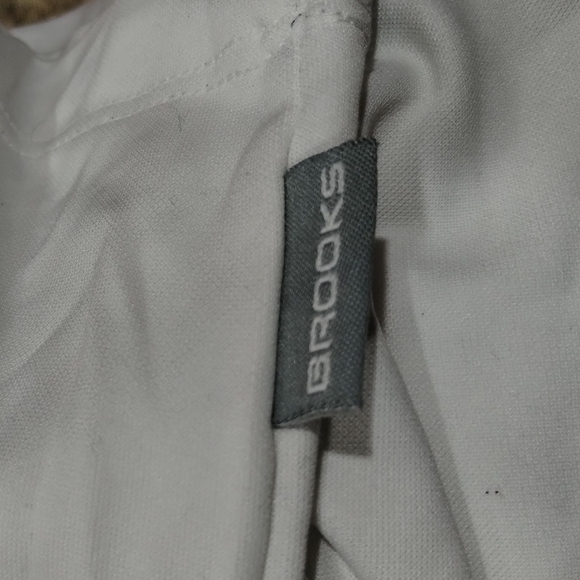 Vtg Y2k Brooks Running shirt L White Poly Mint - Picture 5 of 7